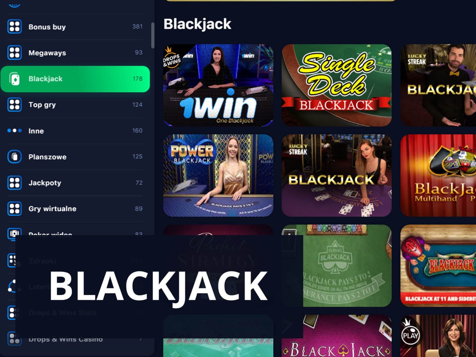 1Win kasyno blackjack