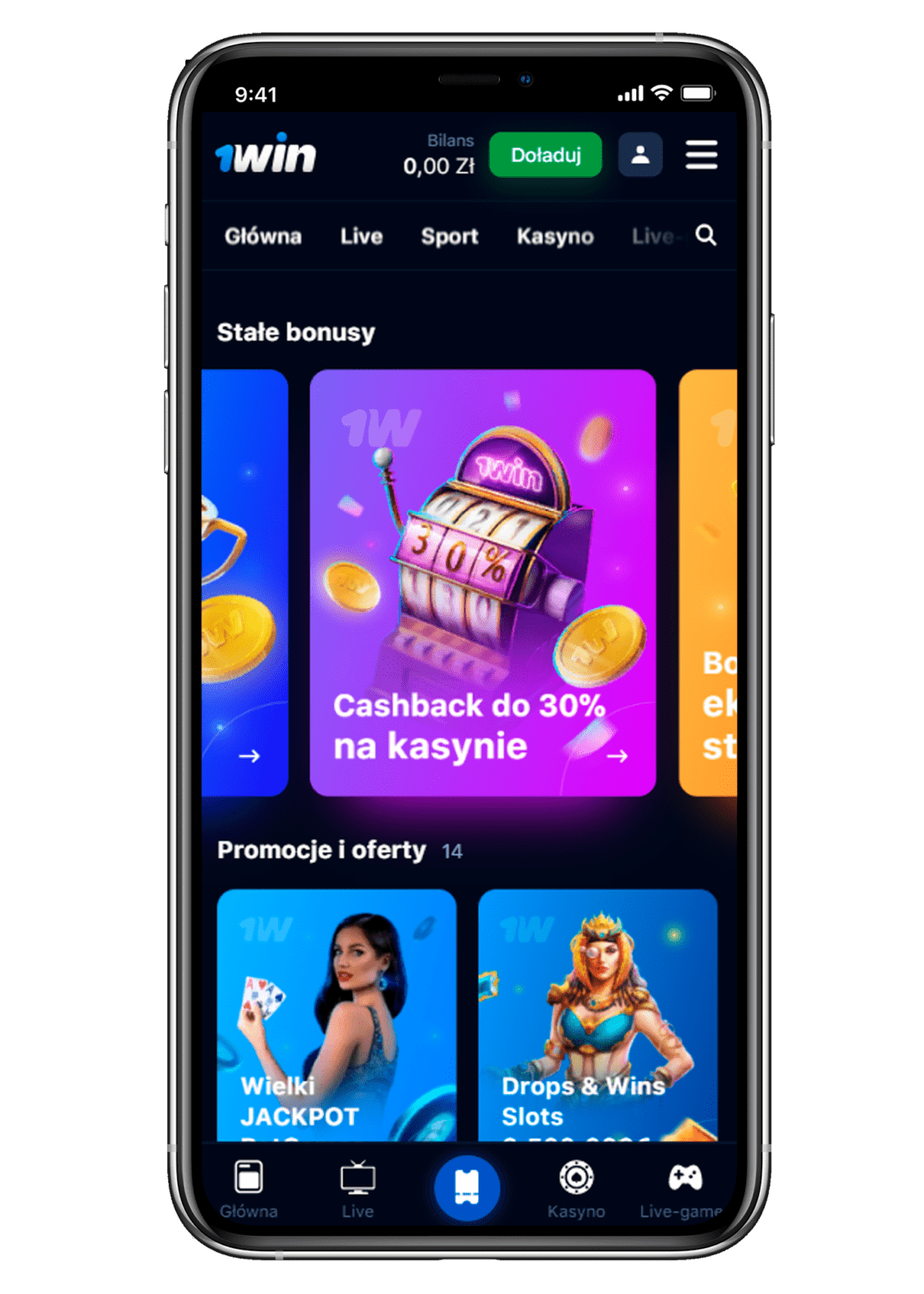 Bonus kasynowy na start w 1Win App